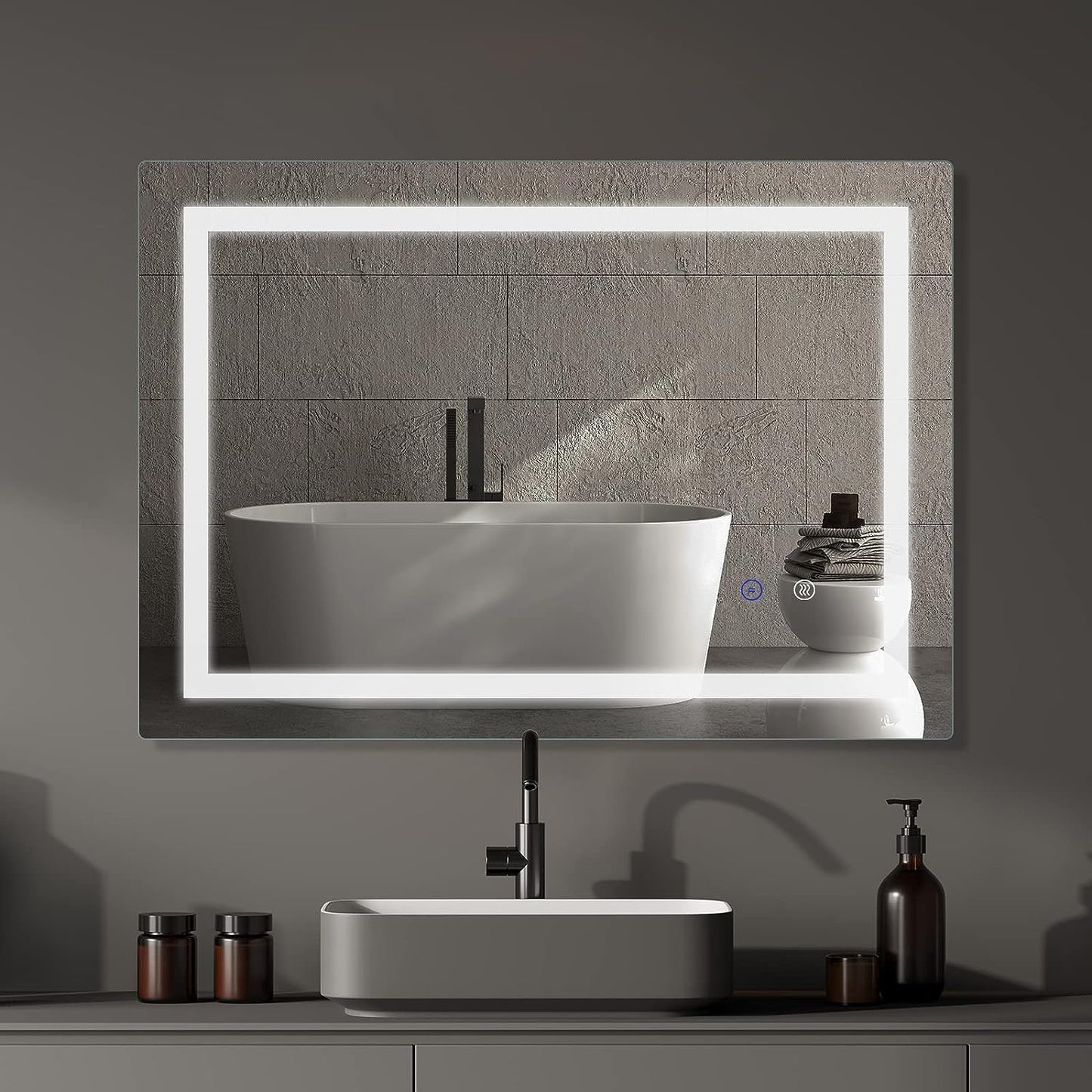 Specchio Parete LED 60x80cm, con Luce Antiappannamento, con Interruttore Touch (usato)