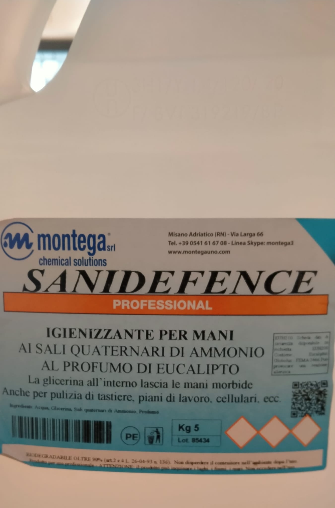 DETERGENTE MANI SANIDEFENCE KG 5