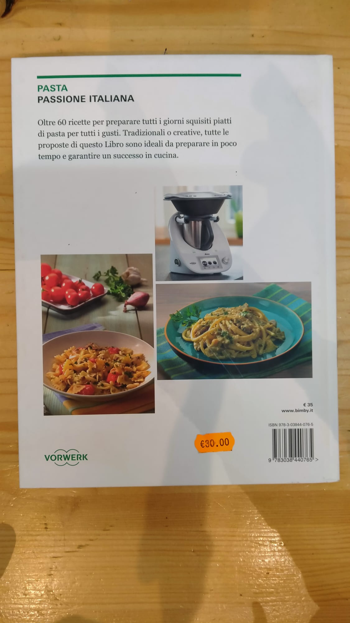 LIBRO RICETTE BIMBY TM 5 "PASTA" USATO MA IN OTTIME CONDIZIONI