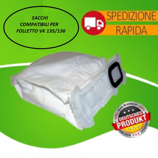 SACCHI DA 6 IN MICROFIBRA PER FOLLETTO VK 135 VK 136